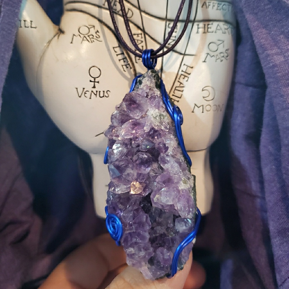 Amethyst cluster necklace